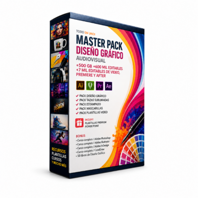 CONVIÉRTETE EN UN DISEÑADOR GRAFICO PROFESIONAL  PACK 510 GB / 600 Mil Archivos 100% Editables