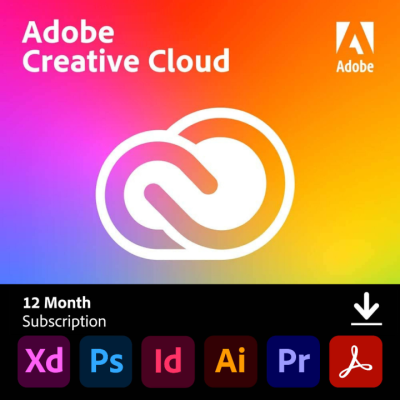 Adobe Creative Cloud | Entire Collection of Adobe Creative Tools Plus | 12-Month subscription, PC/Mac