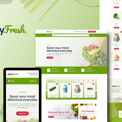 Theme DailyFresh – Grocery Store Elementor Template Kit