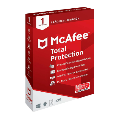 ® McAfee Total Protection, software de seguridad antivirus, 1 dispositivo, suscripción de 1 año